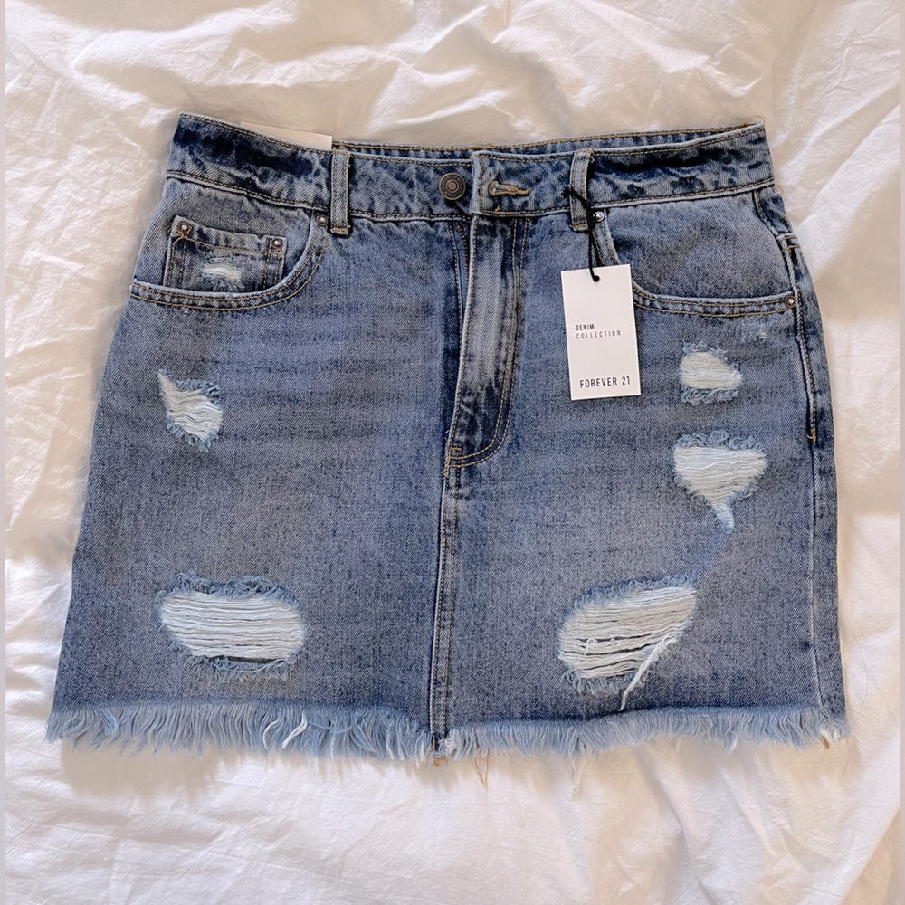Mini Distressed Jean skirt